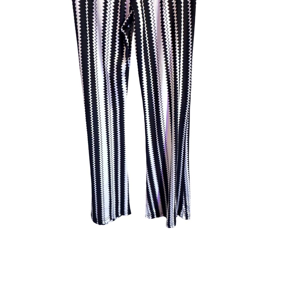 Black and White Flare Leggings Size Medium